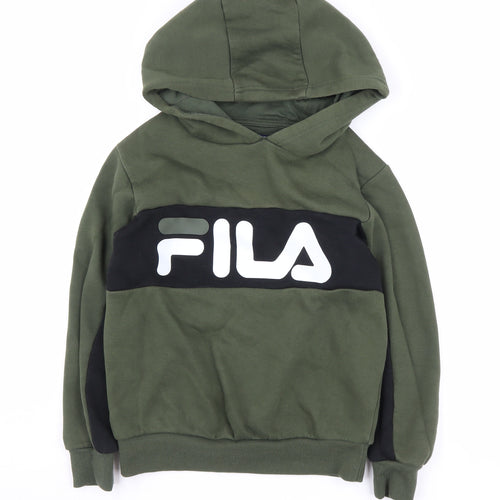 Fila Boys Green Pullover Hoodie 10-11 Yrs - Logo Graphic
