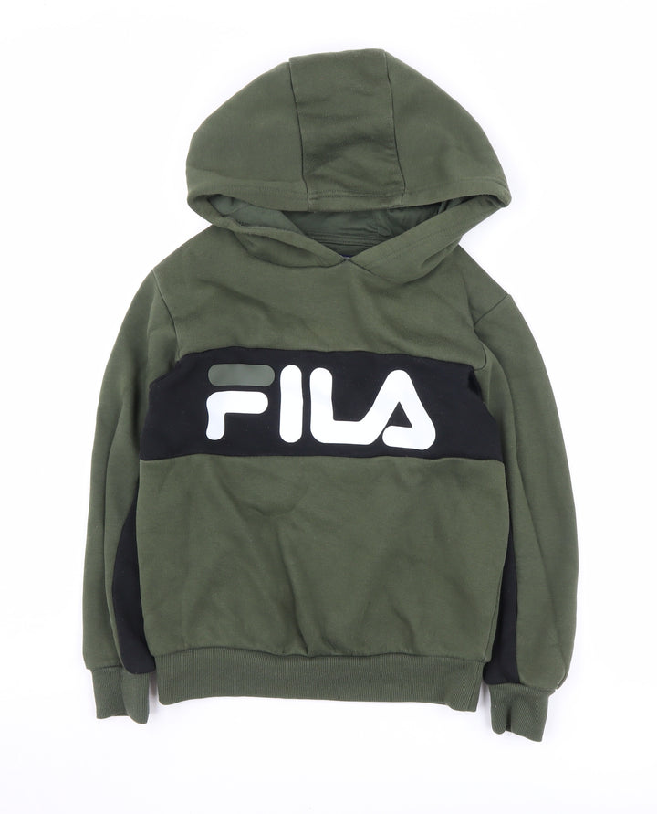 Fila Boys Green Pullover Hoodie 10-11 Yrs - Logo Graphic