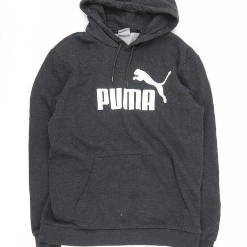 Puma Men's Grey M Hoodie with Logo Accent