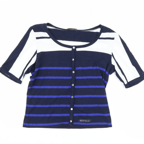AirField Women's Multicoloured Striped Button-Up, Size 10