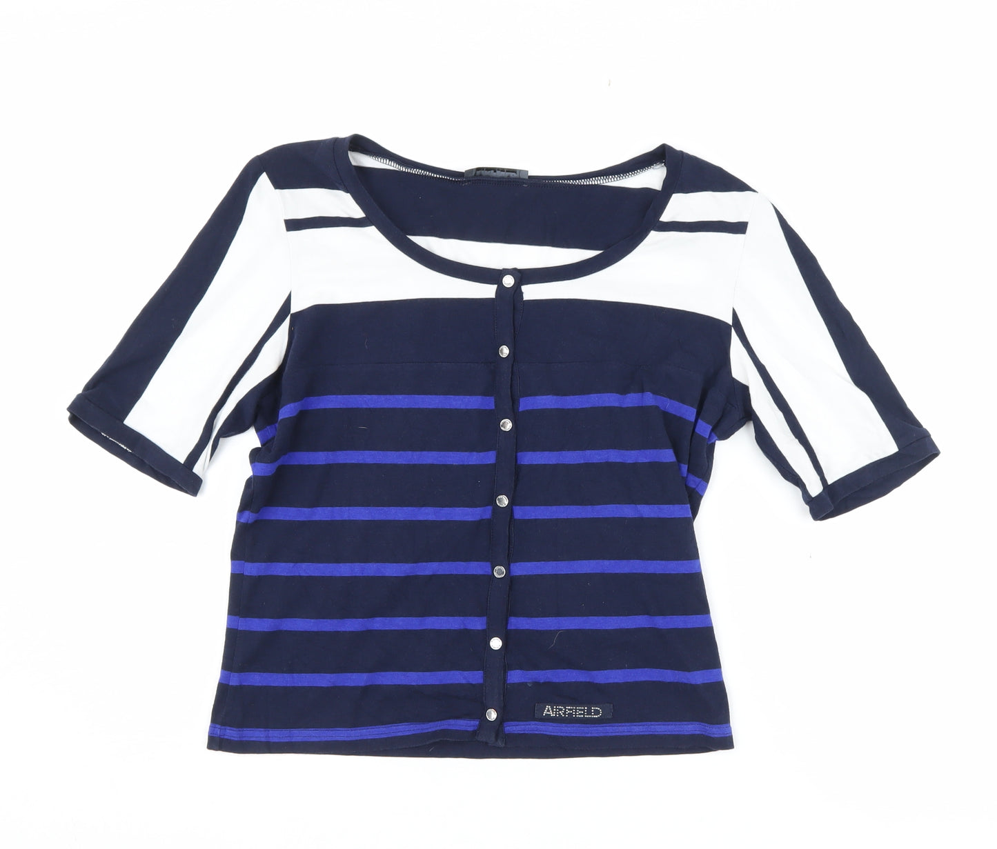 AirField Women's Multicoloured Striped Button-Up, Size 10