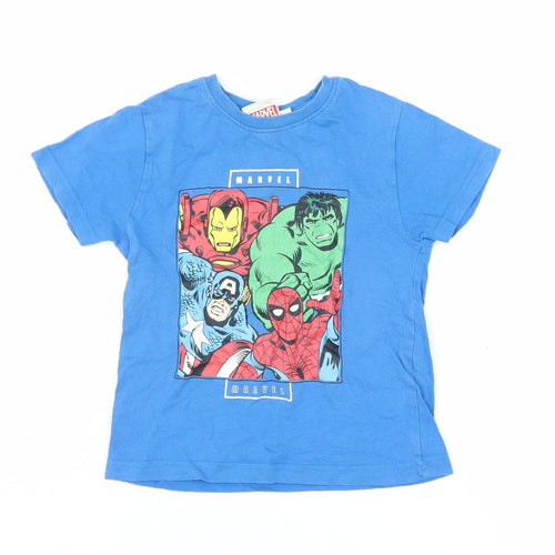 Marvel Boys Blue T-Shirt, 4-5 Years, Superhero Graphic