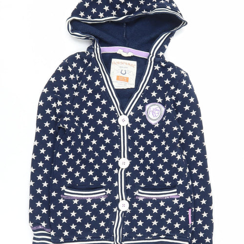 Horseware Girls' Blue Stars Hooded Cardigan 5-6 Years