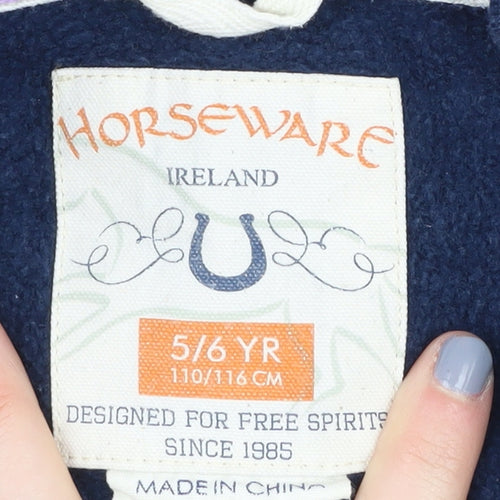 Horseware Girls' Blue Stars Hooded Cardigan 5-6 Years