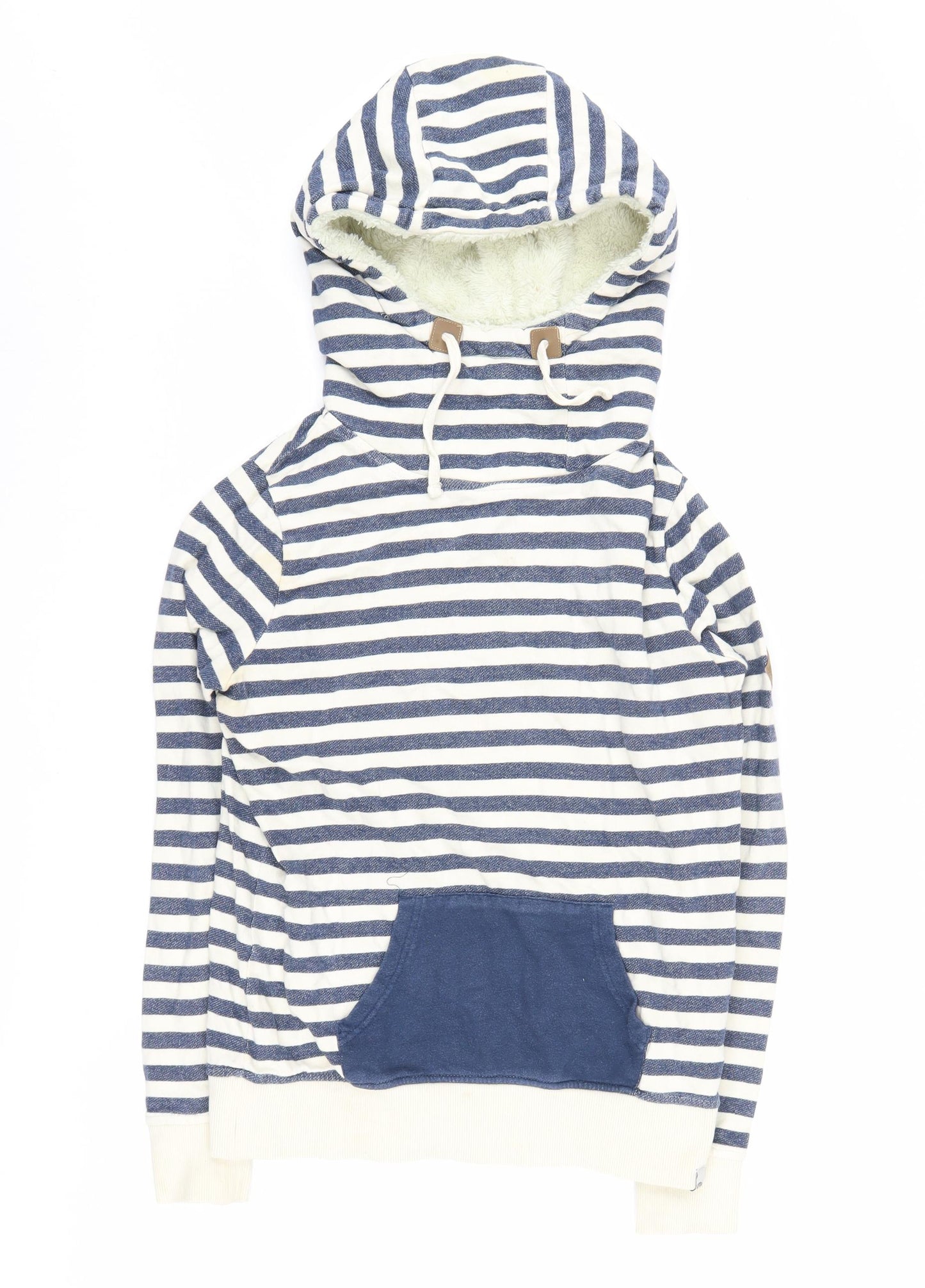 Animal Women's Blue Striped Hoodie Size 10 with Drawstring