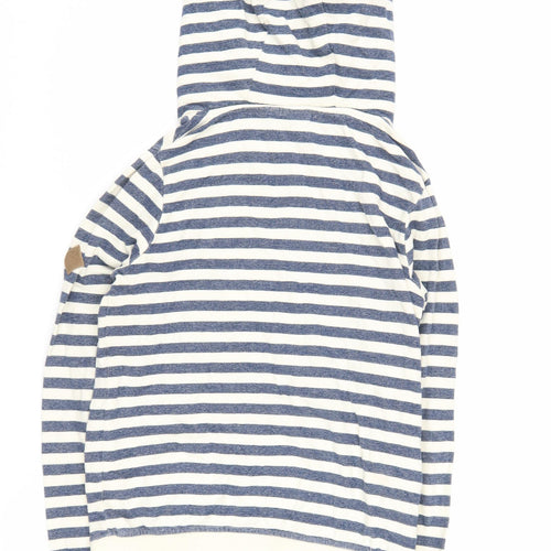Animal Women's Blue Striped Hoodie Size 10 with Drawstring