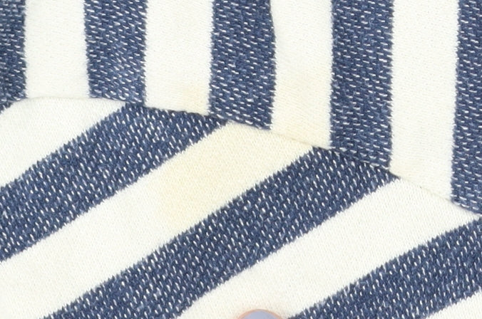 Animal Women's Blue Striped Hoodie Size 10 with Drawstring