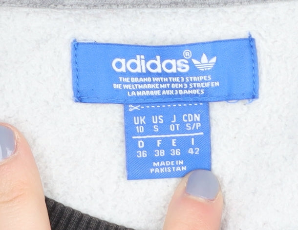 Adidas Women's Grey Logo Sweatshirt Size 10