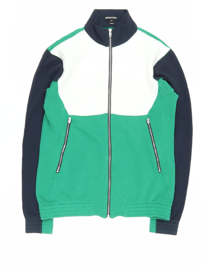 Whistles Women's Green XS Full Zip Cotton Jacket