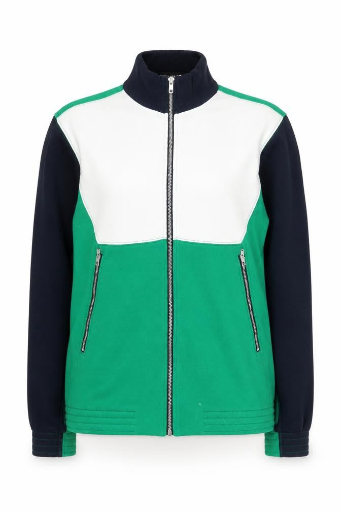 Front view of Whistles Women's Green XS Full Zip Cotton Jacket
