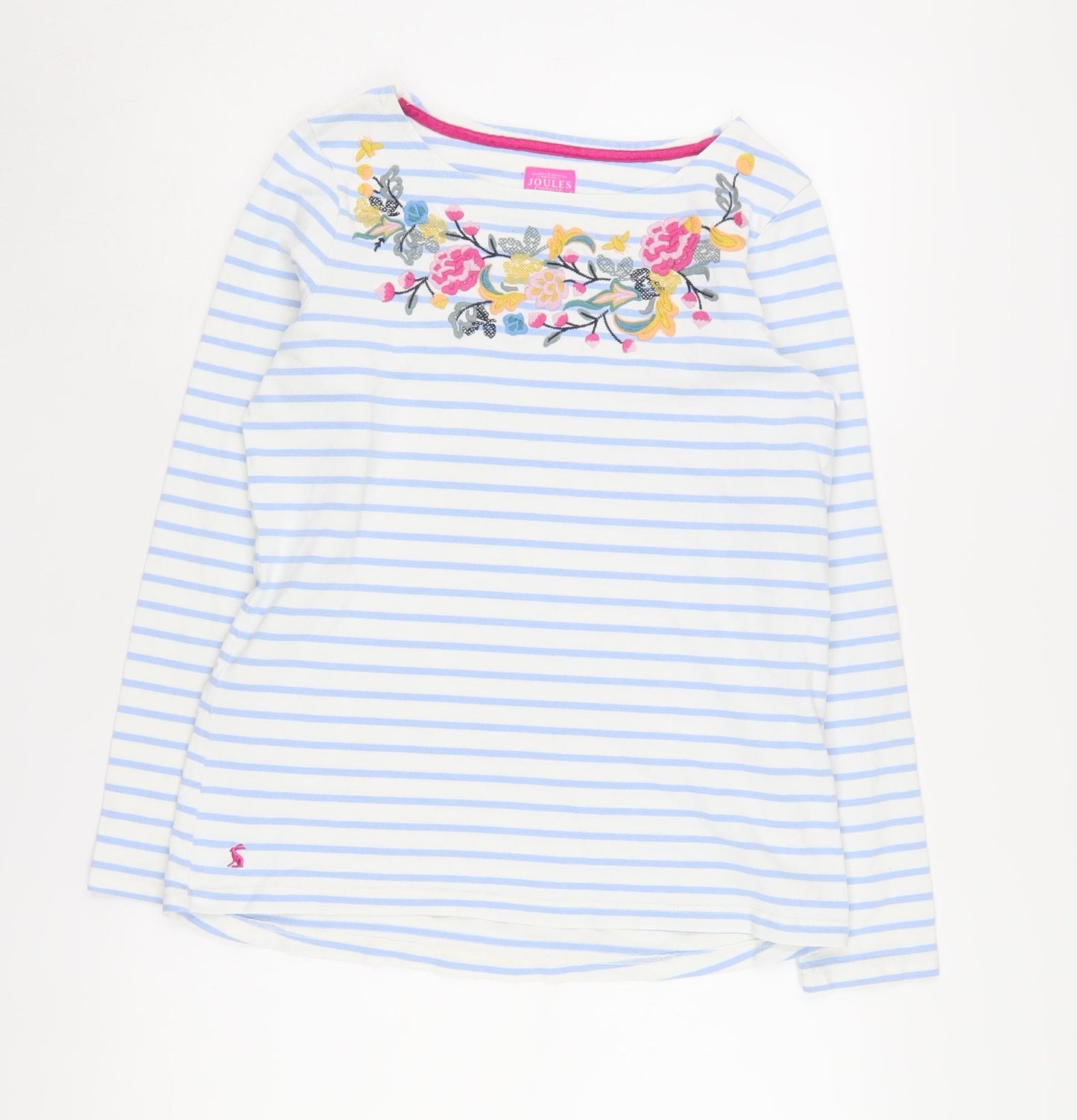 Joules Women's Blue Boat Neck Stripe Jumper Size 12