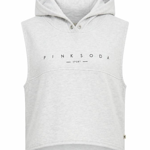Pink Soda Sport Women's Grey Sleeveless Hoodie Vest, Size 10
