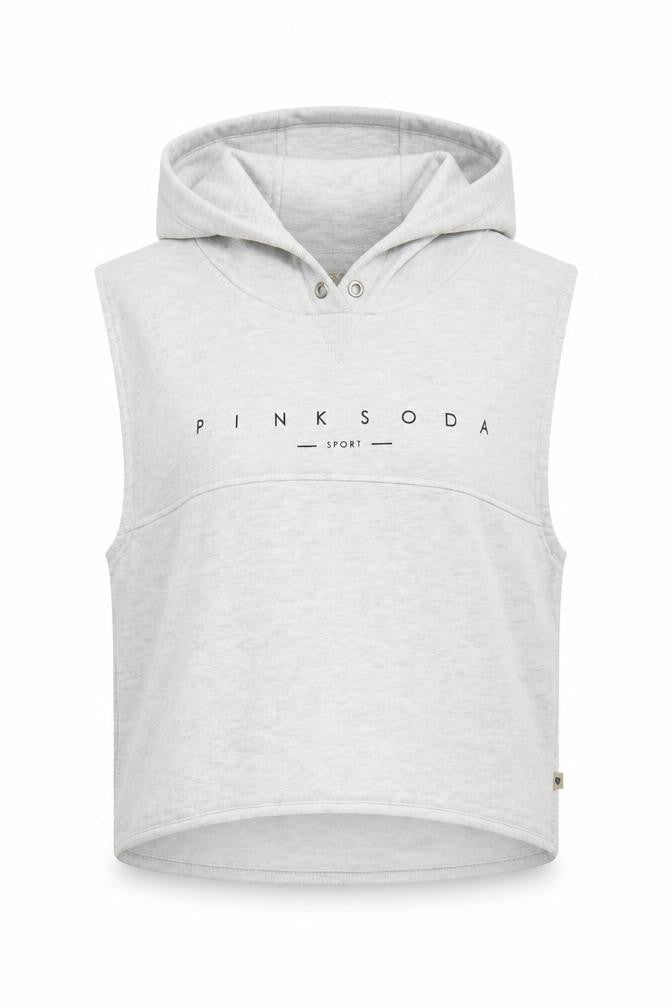 Pink Soda Sport Women's Grey Sleeveless Hoodie Vest, Size 10