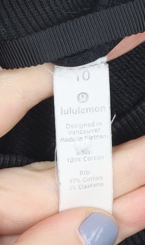 Lululemon Women's Black Pullover Sweatshirt, Size 10, Cotton
