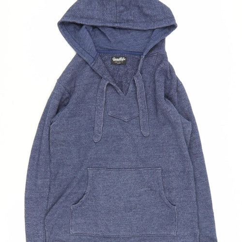 Goodlife Blue Unisex Pullover Hoodie, Medium Size