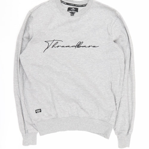 Threadbare Men's Grey Pullover Sweatshirt S, Logo Design