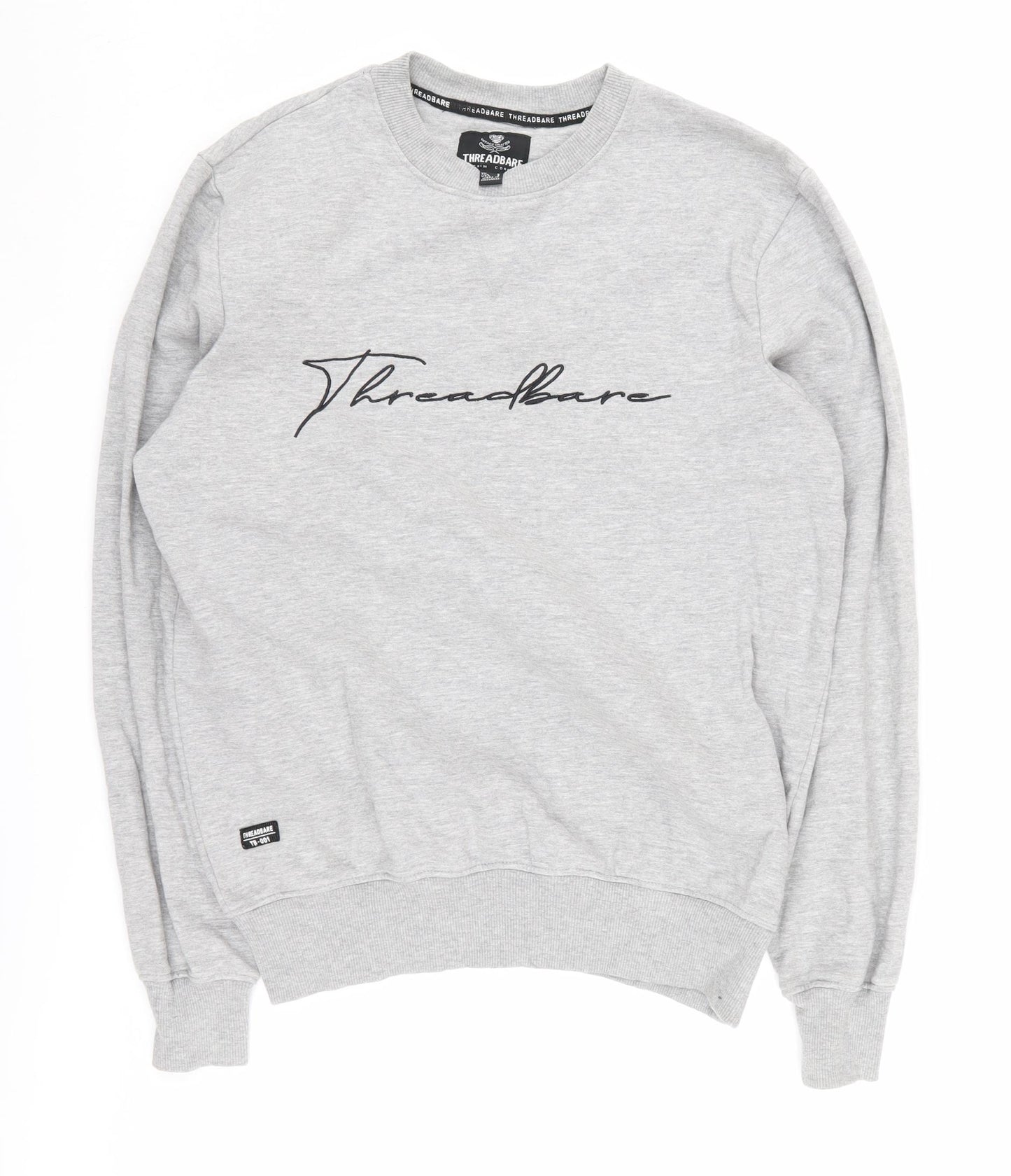 Threadbare Men's Grey Pullover Sweatshirt S, Logo Design