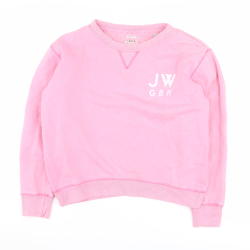Jack Wills Women's Pink Crew Neck Sweatshirt Size 10