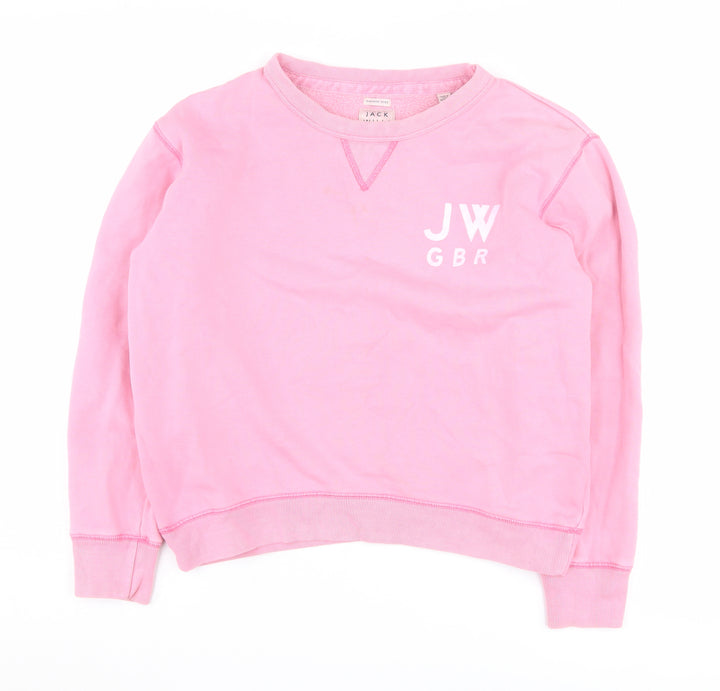 Jack Wills Women's Pink Crew Neck Sweatshirt Size 10