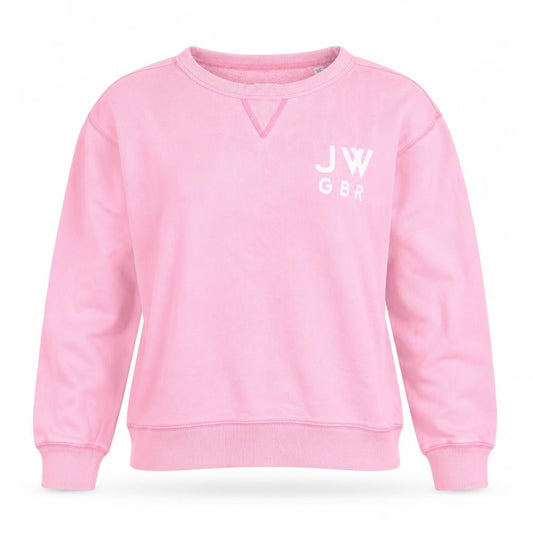 Front view of Jack Wills Women's Pink Crew Neck Sweatshirt, size 10