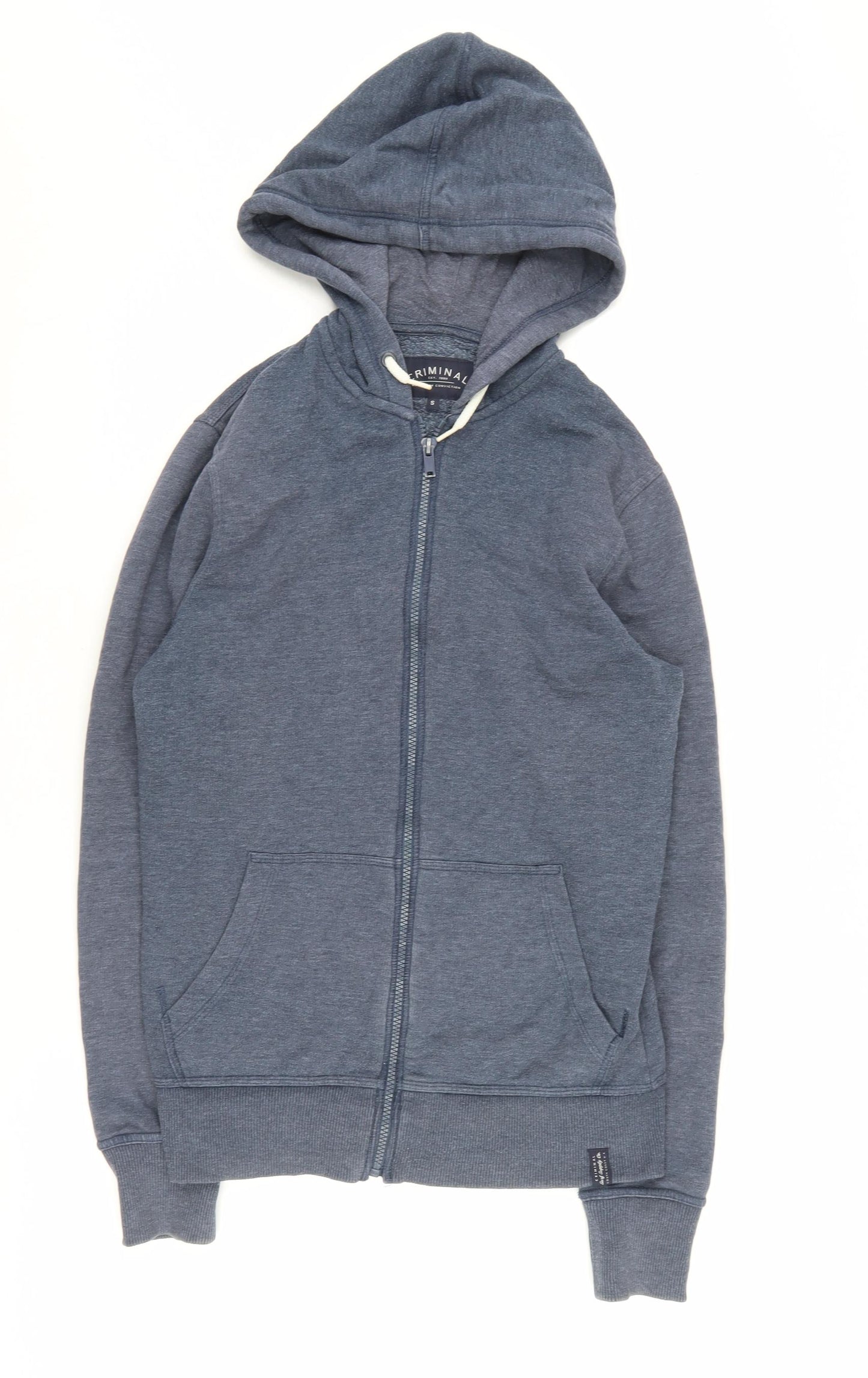 Criminal Men's Blue Full Zip Hoodie S