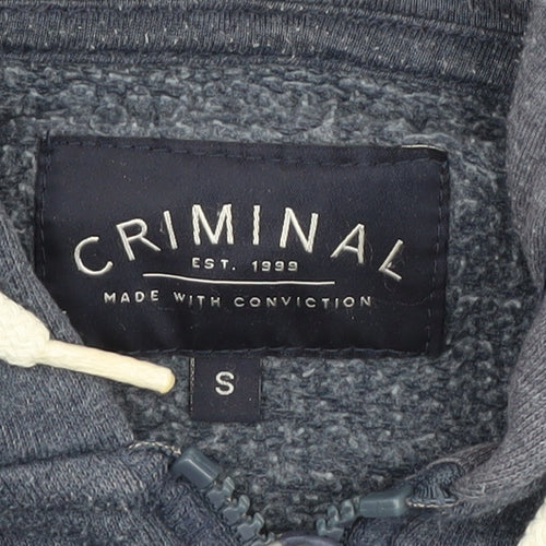 Criminal Men's Blue Full Zip Hoodie S
