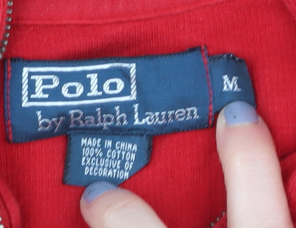 Polo Ralph Lauren Men's Red M 1/4 Zip Jumper