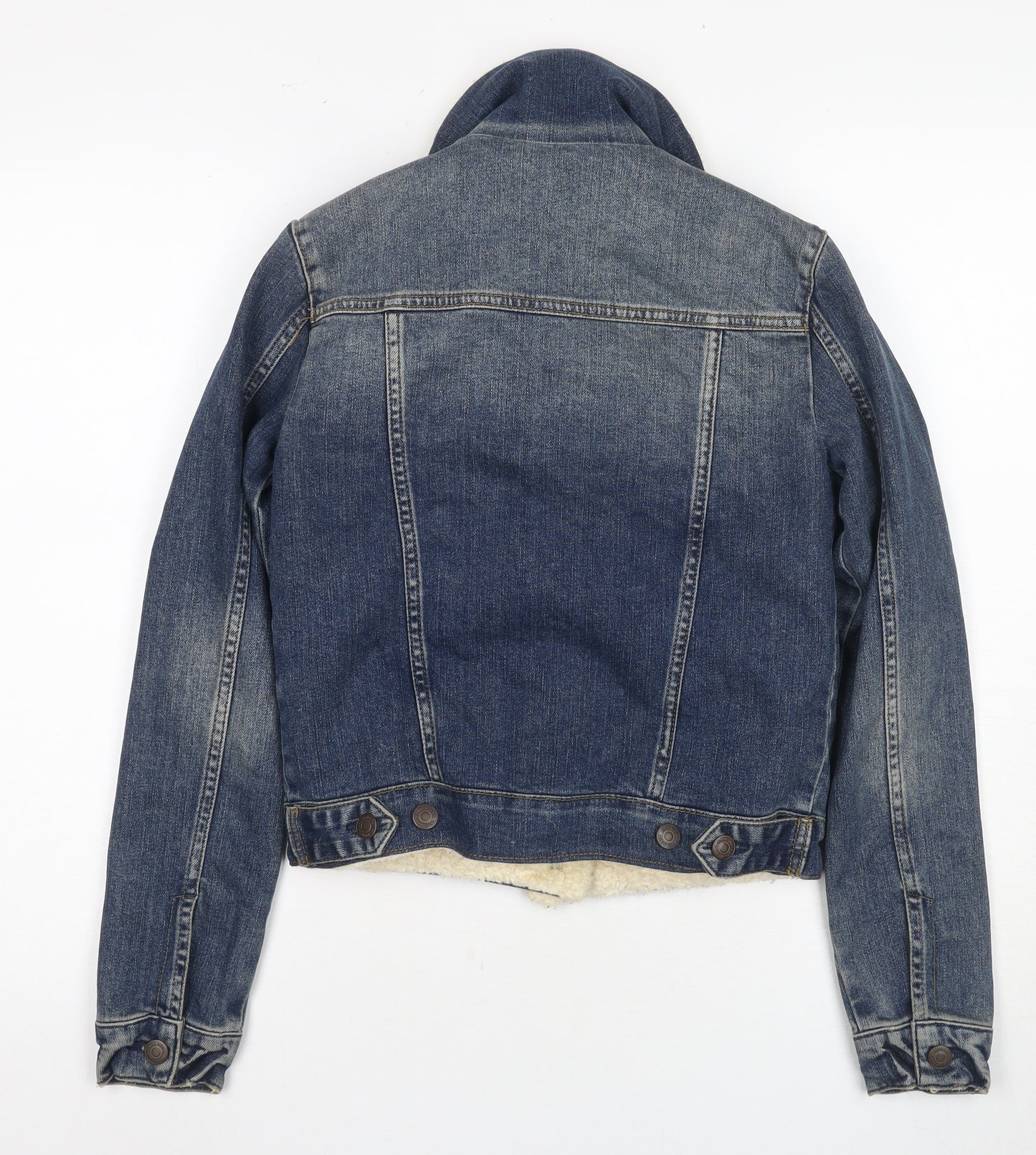 Topshop Women's Blue Denim Jacket, Size 8, Classic Style