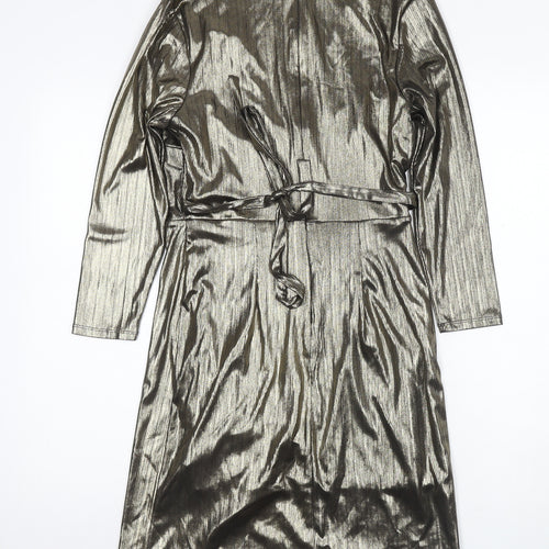 New Look Gold Wrap Dress, Women, Size 10, Party Perfect