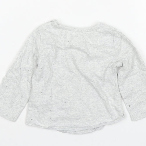 Disney Girls Grey Long Sleeve T-Shirt, 6-9 Months, Cartoon Theme