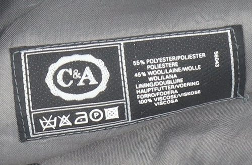 C&A Men's Grey Pinstripe Blazer 42 Regular Fit
