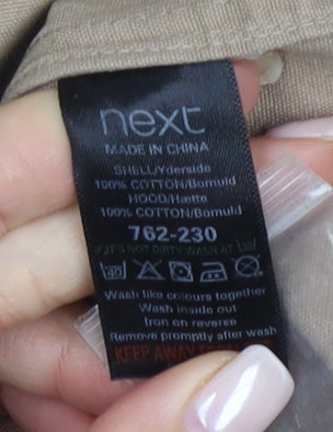 Next Women Beige Parka Jacket Size S Hooded