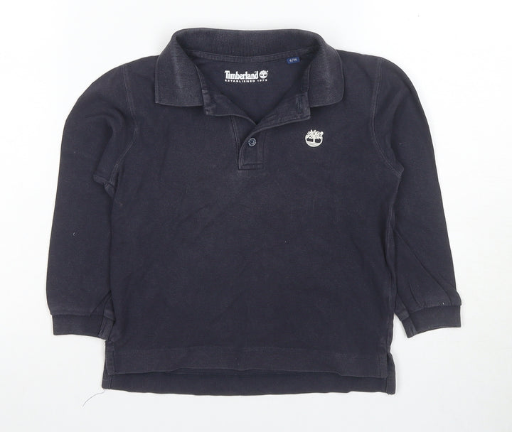 Timberland Boys Black Polo 6 Years Long Sleeve Top