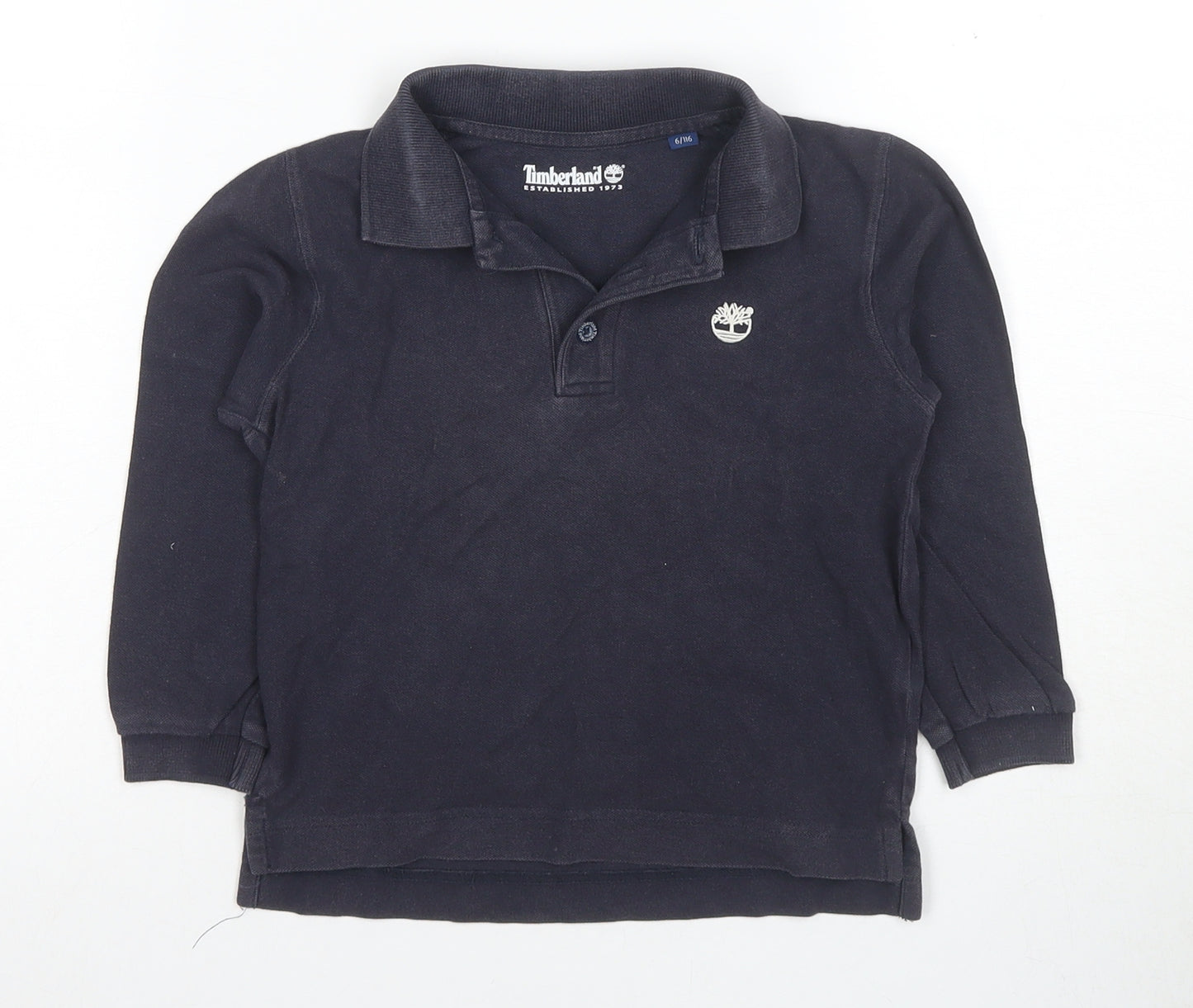 Timberland Boys Black Polo 6 Years Long Sleeve Top