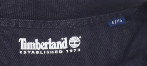Timberland Boys Black Polo 6 Years Long Sleeve Top