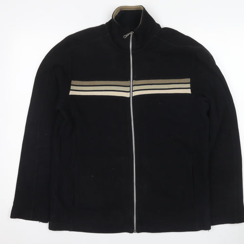 Next Men's Black Varsity Jacket Size M Cotton Full Zip