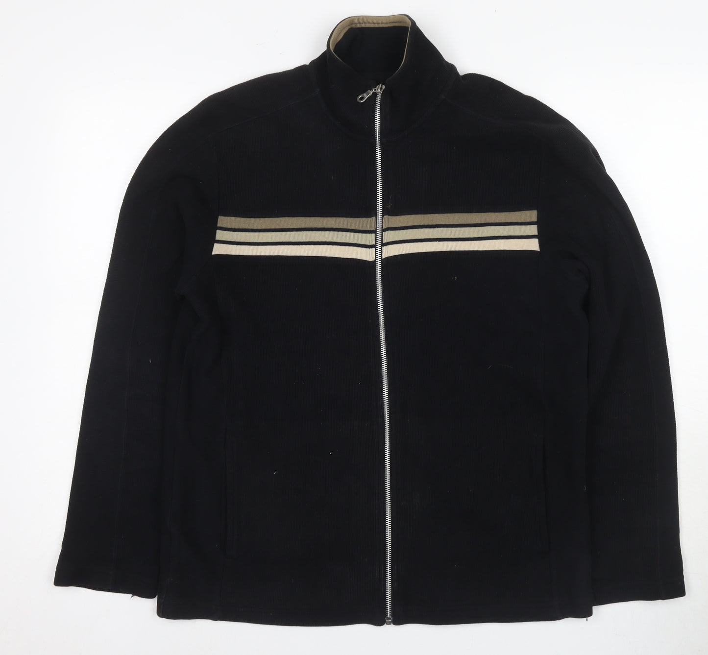 Next Men's Black Varsity Jacket Size M Cotton Full Zip