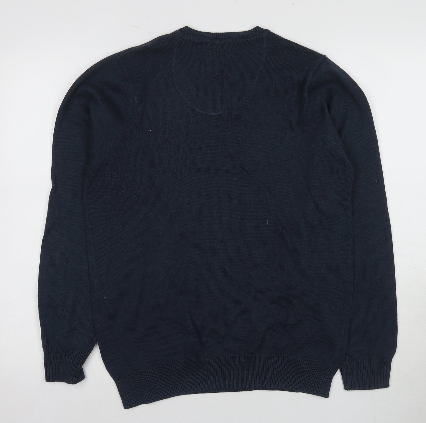 Marks and Spencer Men's Blue V-Neck Pullover Jumper S