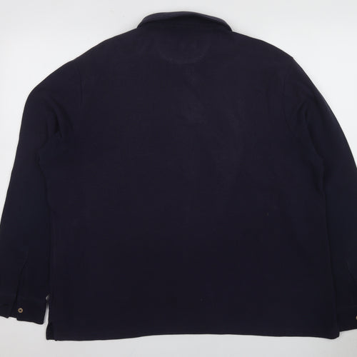 Marks and Spencer Men's Blue XL Long Sleeve Polo