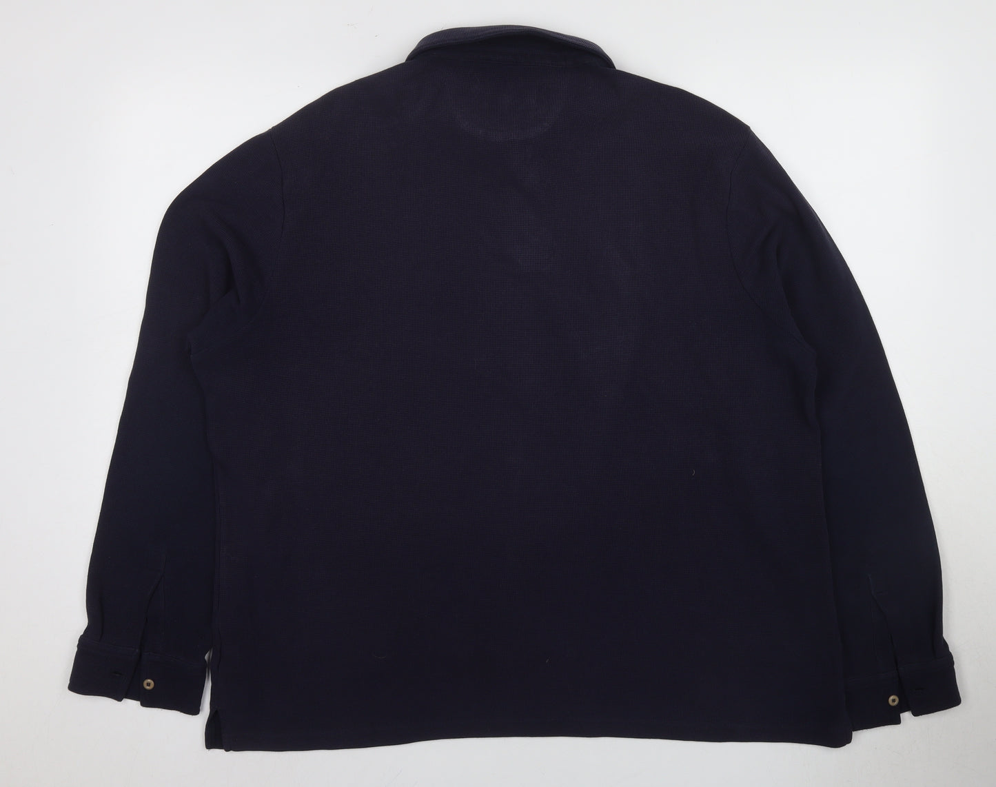 Marks and Spencer Men's Blue XL Long Sleeve Polo