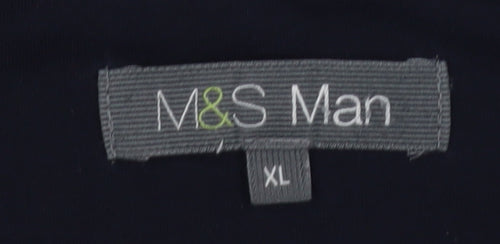 Marks and Spencer Men's Blue XL Long Sleeve Polo