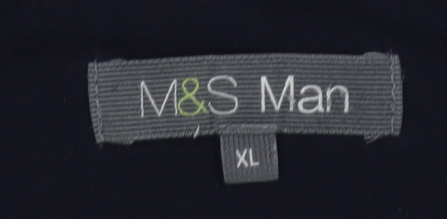 Marks and Spencer Men's Blue XL Long Sleeve Polo