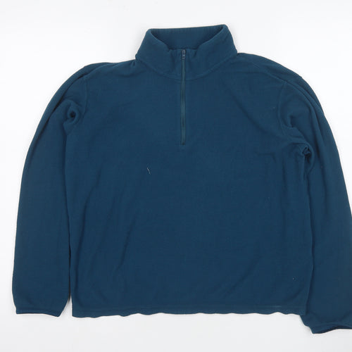 Uniqlo Men's Blue Fleece Pullover Sweatshirt S