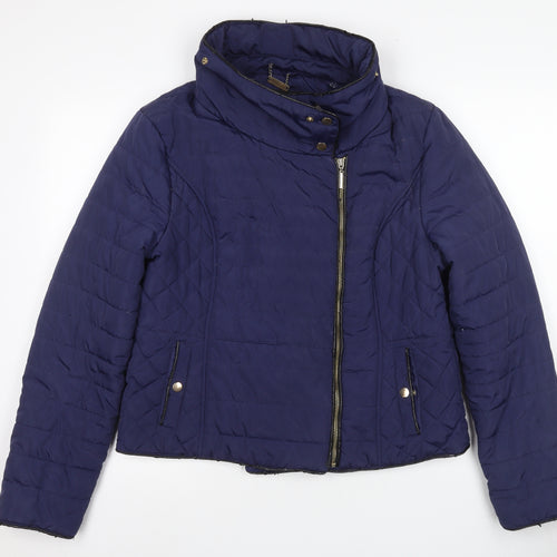 Jane Norman Women's Blue Puffer Jacket Size 16