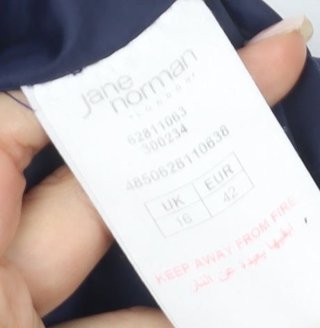 Jane Norman Women's Blue Puffer Jacket Size 16