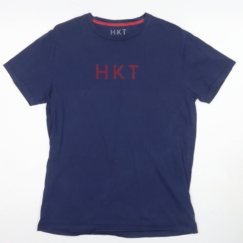 Hackett Men's Blue Logo T-Shirt, Size S, Crew Neck