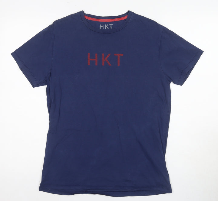 Hackett Men's Blue Logo T-Shirt, Size S, Crew Neck