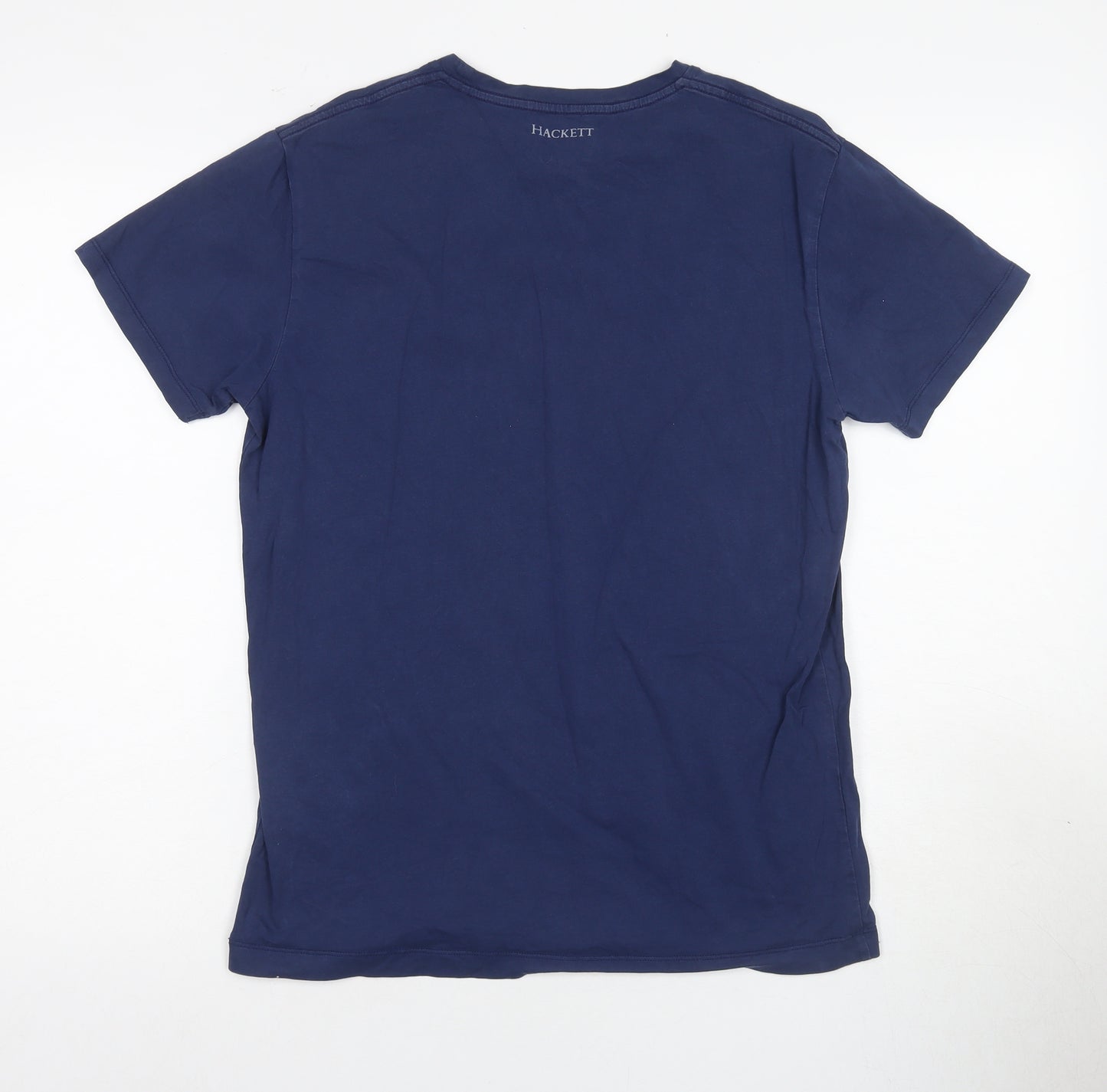 Hackett Men's Blue Logo T-Shirt, Size S, Crew Neck