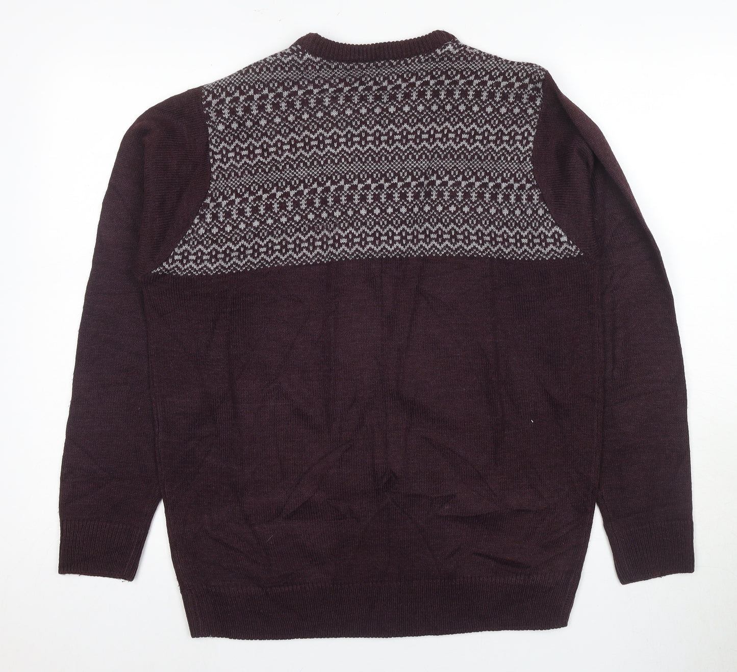 James Pringle Men's Brown Fair Isle Pullover Jumper, M