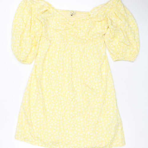 Billabong Women's Yellow Floral Mini Dress S